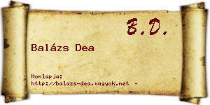 Balázs Dea névjegykártya