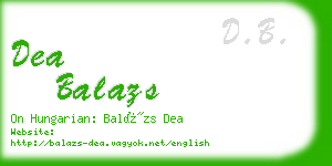 dea balazs business card